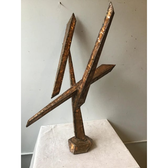 Brutalist 1970s Abstract Tabletop Sheeted Copper Sculpture For Sale - Image 3 of 8