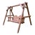 Rustic Log Wood Adirondack-Style Double Outdoor Swing With Frame For Sale
