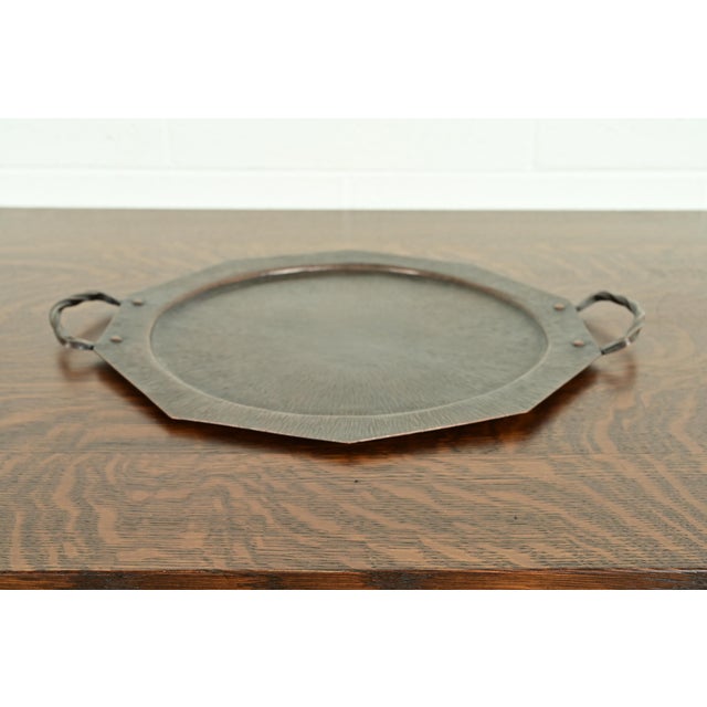 Roycroft Roycroft Style Arts & Crafts Copper Large Handled Tray, Circa 1920s For Sale - Image 4 of 11