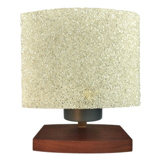Mid-Century Modern Table Lamp in Acrylic Granules and Teak Wood, 1960s For Sale