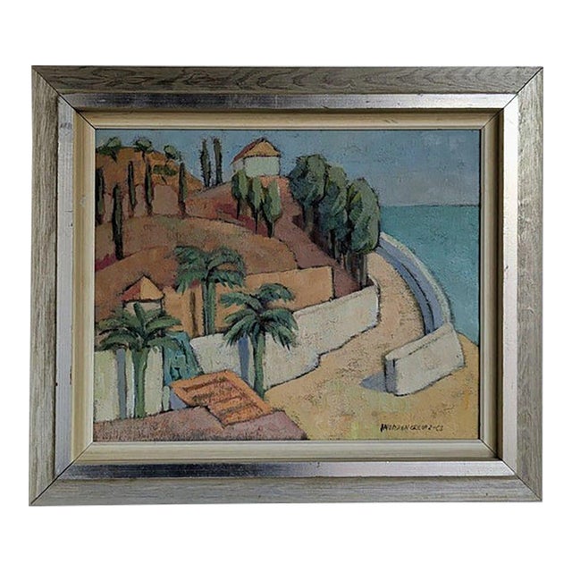 Brita Nordencreutz Mediterranean Coast | 1963 | Oil on Canvas For Sale