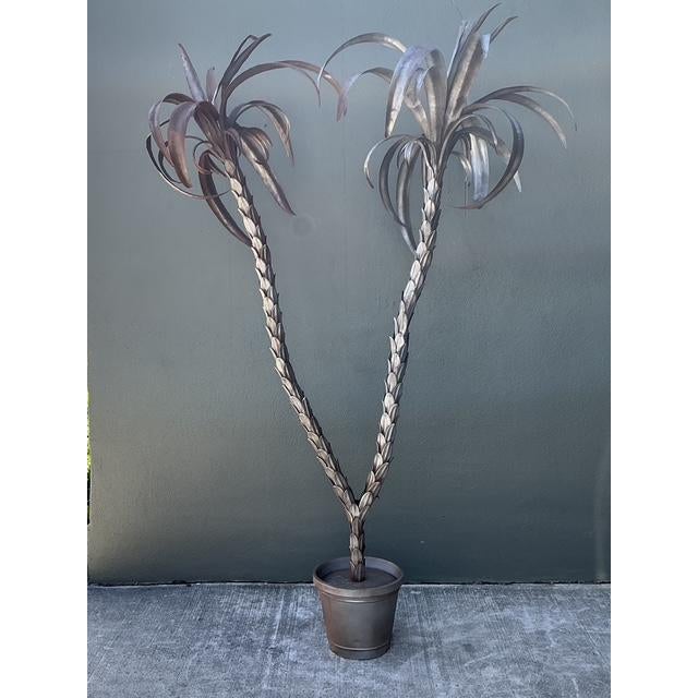 Vintage Italian Silver Tole Palm Tree For Sale In West Palm - Image 6 of 12