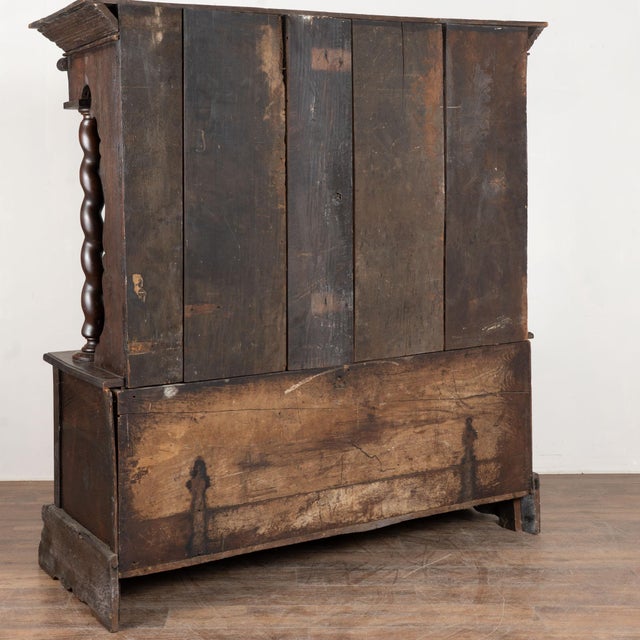 18th Century German Carved Oak Display Cabinet Buffet Dated 1743 For Sale - Image 17 of 17