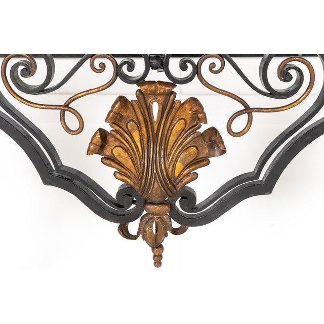 Stone Large 19th Century French Wrought Iron Console For Sale - Image 7 of 10