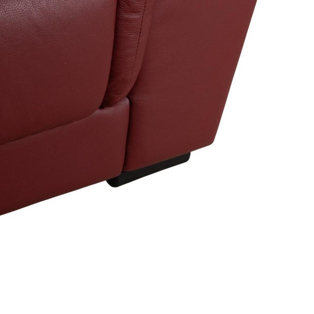 Red Leather Lounge Chair from Natuzzi For Sale - Image 5 of 13