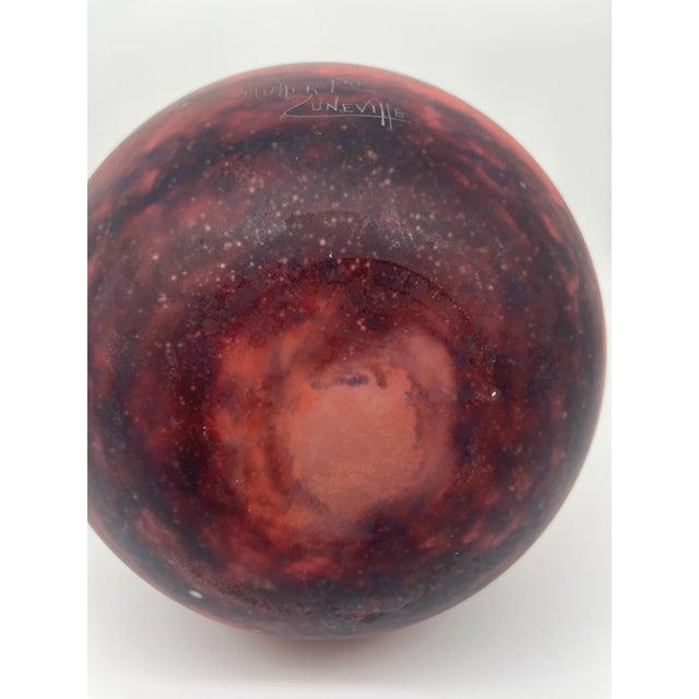 Red 1920s Muller Frères Luneville, France, Art Nouveau Glass Vase For Sale - Image 8 of 9