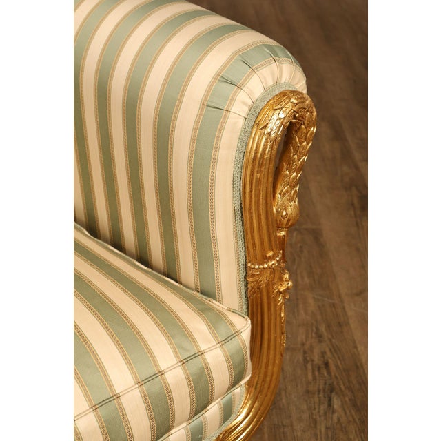 Quality Empire Style Swan Carved Giltwood Upholstered Bench For Sale - Image 15 of 18
