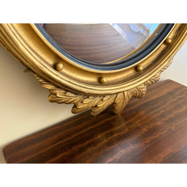 Mid-Century American Federal Giltwood Eagle Bullseye Convex Mirror For Sale - Image 9 of 12