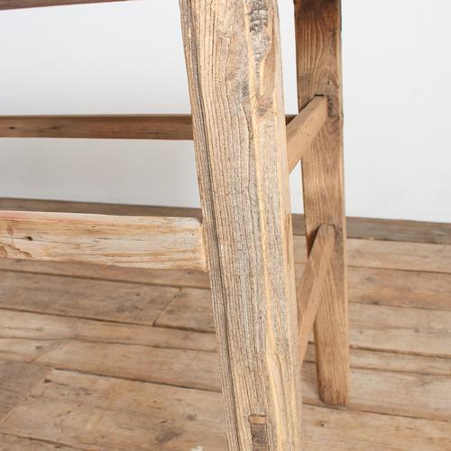 Antique Rustic Elm Console Table For Sale - Image 6 of 8