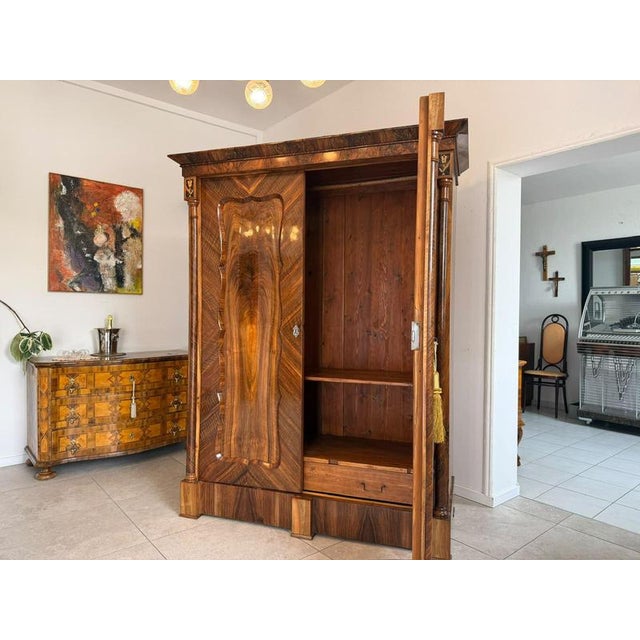 Antique Empire Columned Hall Cabinet For Sale - Image 11 of 18