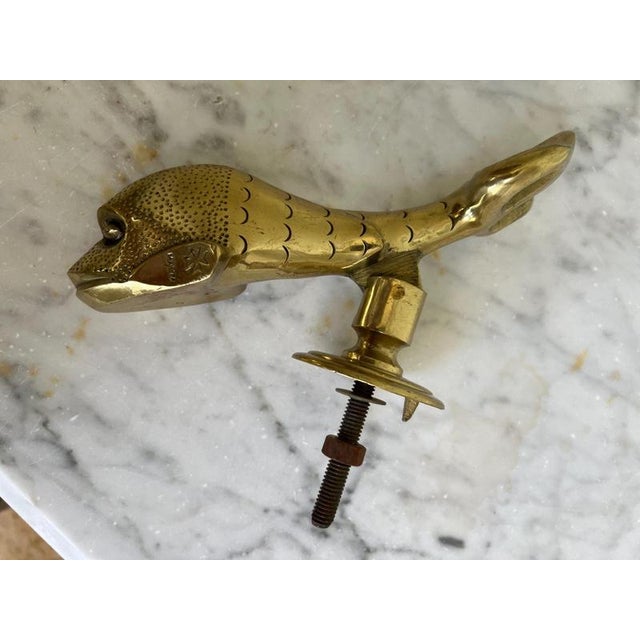 Antique Brass Dolphin Door Knocker with Maltese Cross For Sale - Image 4 of 6