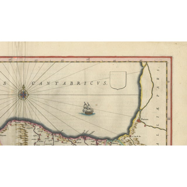 Map of Basque Country Bilbao and Cantabria from Blaeu, 1642 For Sale - Image 5 of 11