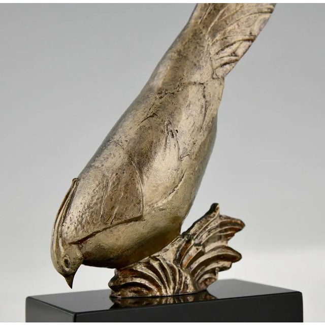 Andre Vincent Becquerel, Art Deco Pheasant, 1925, Bronze & Marble For Sale - Image 9 of 12