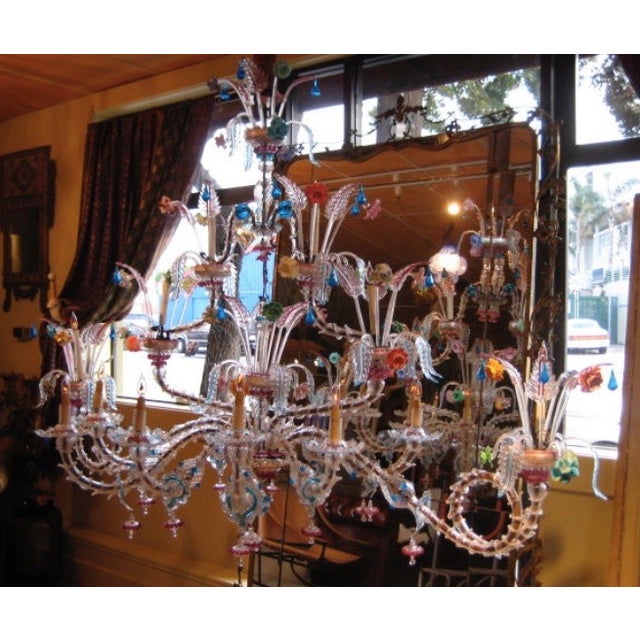 Victorian Venetian Palazzo Rezzonico Glass Chandelier For Sale - Image 3 of 4