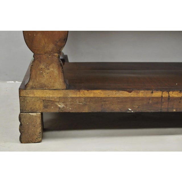 Antique French Empire Mahogany White Marble Top Console Hall Table W/ Drawer For Sale - Image 16 of 18