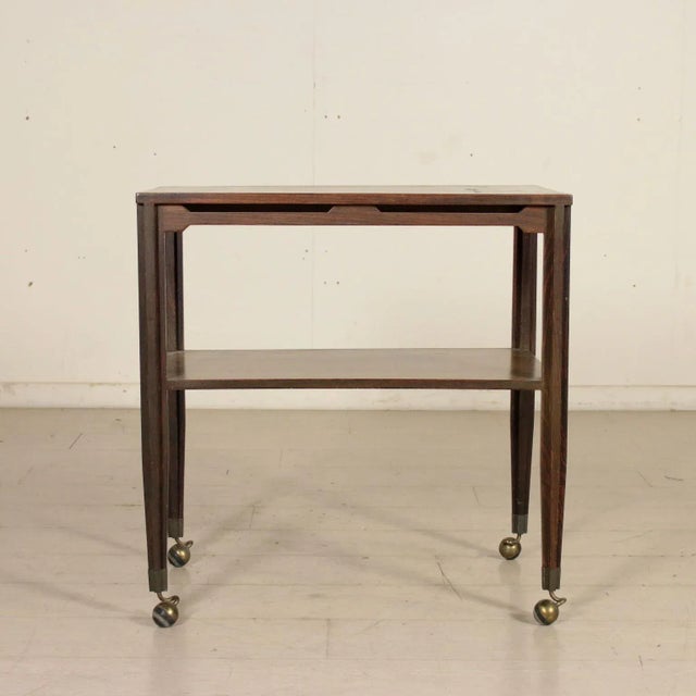 1960s Italian Rosewood Veneer Service Cart, 1960s For Sale - Image 5 of 11