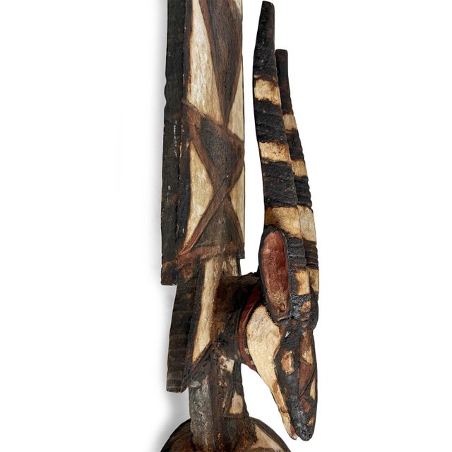 Old Antique Burkina Faso Antelope Plank Mask For Sale In Los Angeles - Image 6 of 12