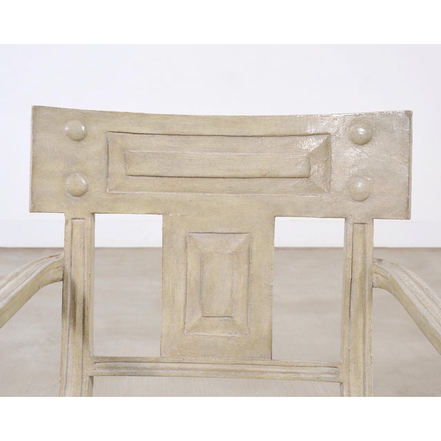 Set of Michael Taylor Neoclassical White Klismos Dining Chairs For Sale - Image 12 of 18