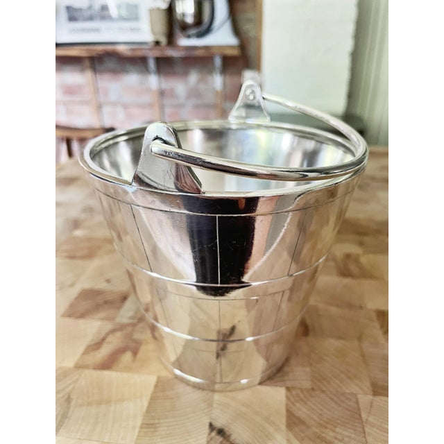 Traditional 1914 Silver Plated Ice Bucket From the Cunard Steamship Line For Sale - Image 3 of 8
