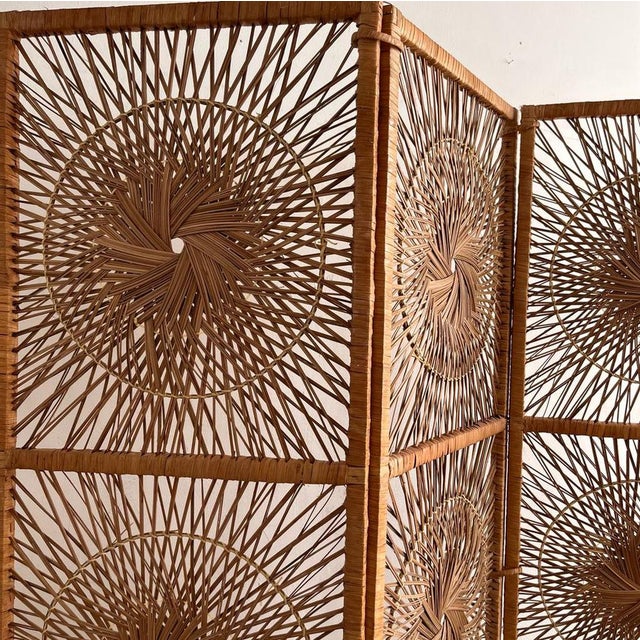 Rattan Sunburst Room Divider from Rohe Noordwolde, 1960s For Sale - Image 4 of 16