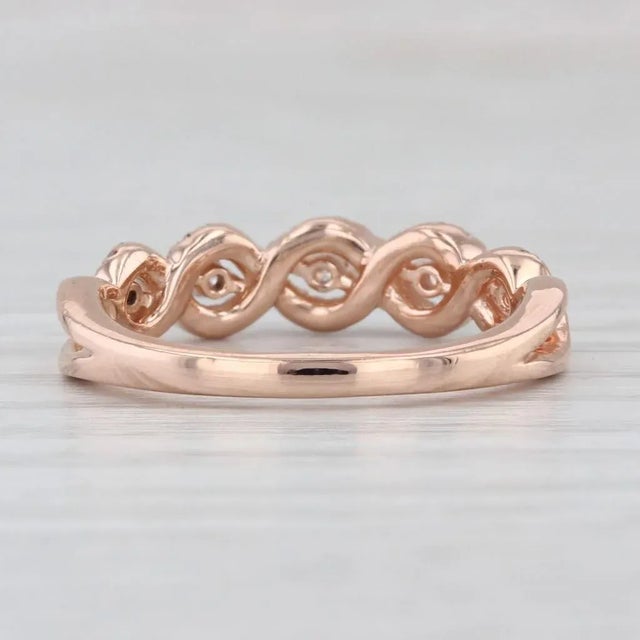 0.33ctw Diamond Stackable Ring 14k Rose Gold Size 6 Wedding Band For Sale - Image 4 of 7