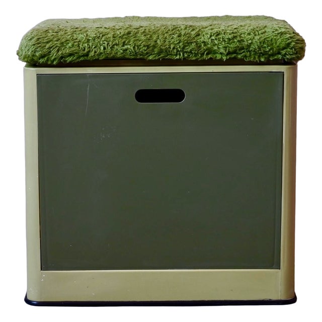 Space-Age Laundry Ottoman in Green Plastic from Emsa, West Germany, 1970s For Sale