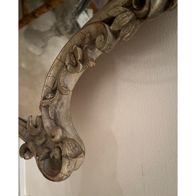 Vintage Silver Leaf Wood Framed Wall Mirror For Sale In Philadelphia - Image 6 of 6