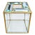 Vintage 1980s 24k Gold Leaded Beveled Glass Tissue Box Cover For Sale