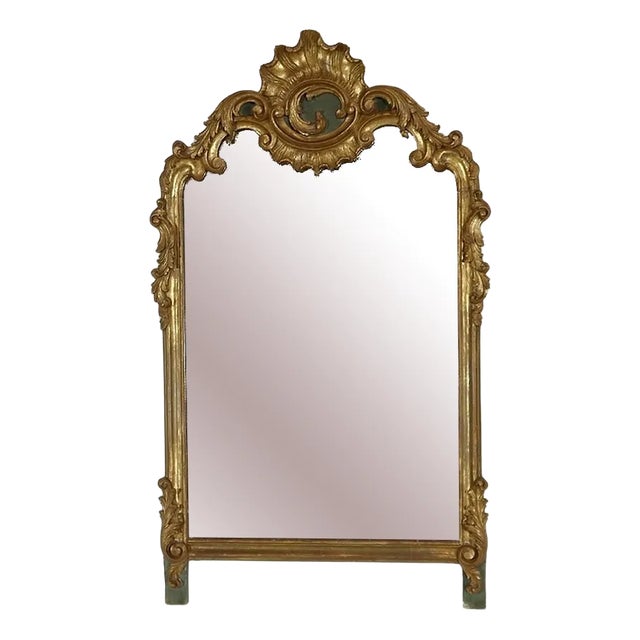 Louis XV Gold Wooden Rock Mirror, 1900s For Sale