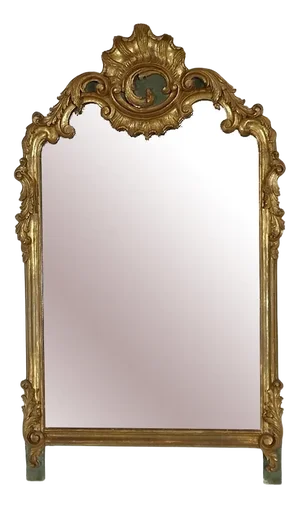 Louis XV Gold Wooden Rock Mirror, 1900s