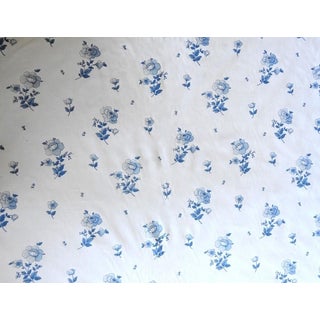 1991 Hampton Blue Flower Upholstery Fabric- 50 Yards For Sale