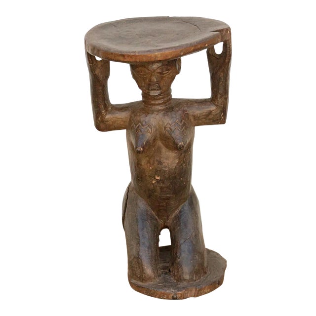 Antique African Figural Luba's Stool For Sale