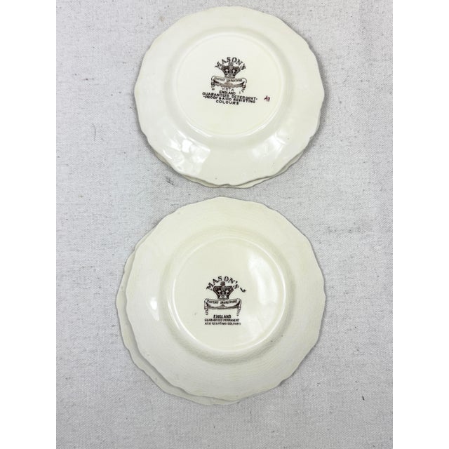 Mason's Ironstone Vintage Mason’s Vista Brown Transfer-Ware Dessert Plates-Set of 4 For Sale - Image 4 of 6