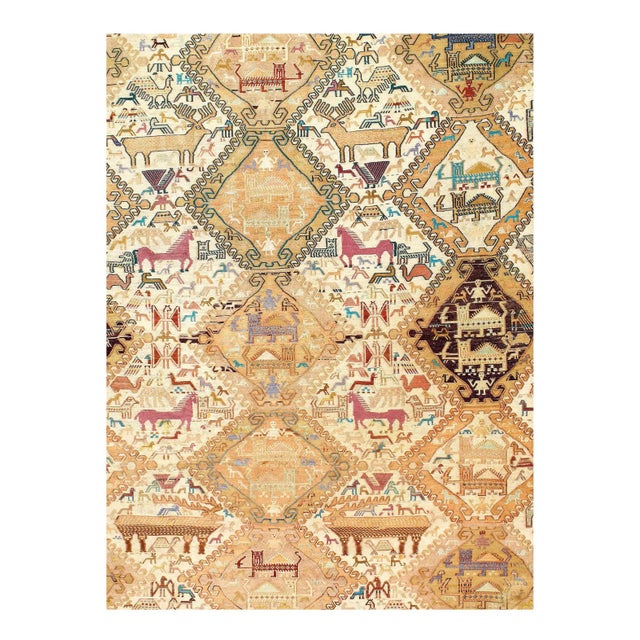 This rug is a unique piece of world art that will enhance your living space. Sumak rugs refer to a style of rug called...