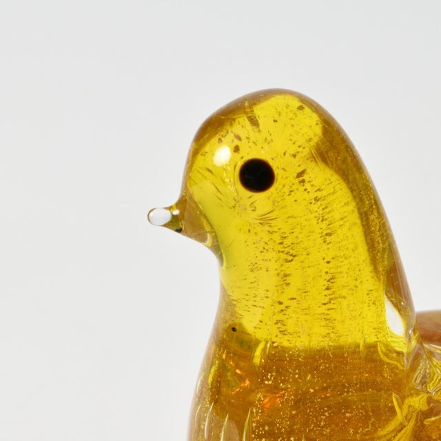 Yellow and Gold Glass Bird Figurine from Murano, 1960s For Sale - Image 9 of 11