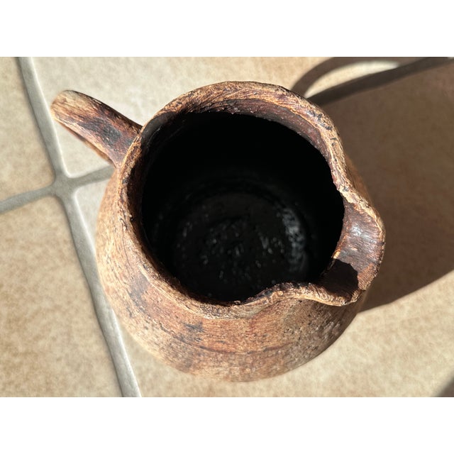 Beige Rustic Studio Ceramic Jug Vase by Gerhard Liebenthron, Bremen, Germany, 1970s For Sale - Image 8 of 13