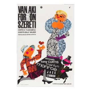 "Some like It Hot" Original Vintage Movie Poster, Hungarian, 1965 For Sale