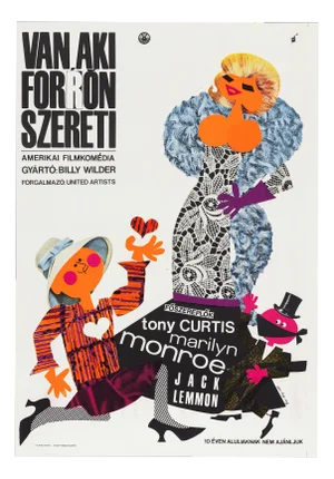 "Some like It Hot" Original Vintage Movie Poster, Hungarian, 1965