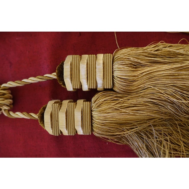 Curtain Tiebacks with Decorative Trim, 1990s, Set of 2 For Sale - Image 3 of 5