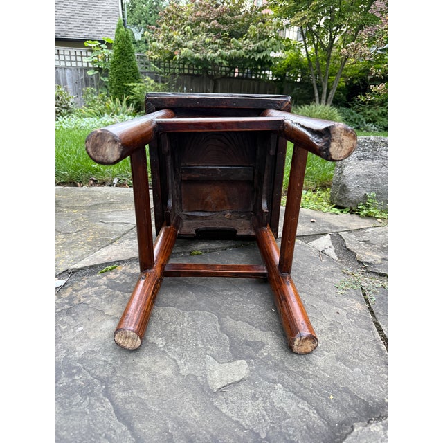 Antique Provincial Chinese Hardwood Low Stool / Table For Sale - Image 15 of 15