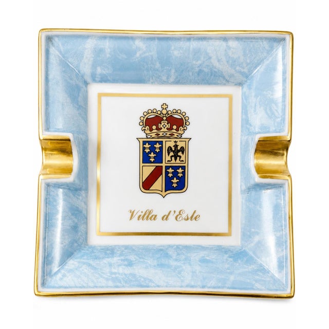 Vintage Villa d'Este Lake Como Italy Hotel Limoges Porcelain Ashtray Dish For Sale - Image 10 of 10