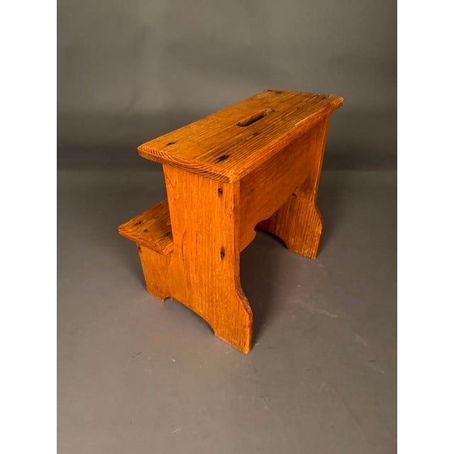 Late 19th Century American Country Bed Steps in Ash Wood, Circa 1890 For Sale - Image 5 of 11