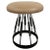 Metal Modern Mushroom Leather Upholstered Stool For Sale - Image 7 of 7