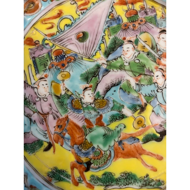 Ceramic Antique Chinoiserie Wall Plate For Sale - Image 7 of 8