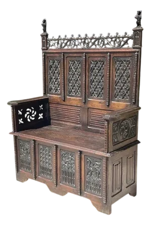 Gothic Oak Storage Bench