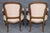 1940's Pair French Louis XV Style Carved Armchairs For Sale - Image 4 of 13