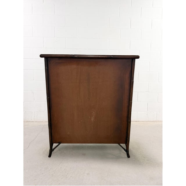 Wood British Colonial Bamboo and Reed Chest Dresser by Decca For Sale - Image 7 of 10