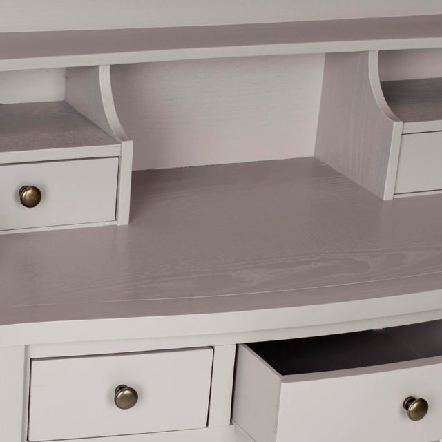 Modern Five Drawer Writing Desk in Quartz Grey For Sale - Image 3 of 5