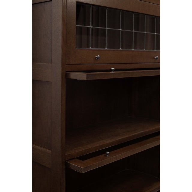 Mission Craftsman Style Oak Barrister Bookcase - 5 Stack - Walnut For Sale In Chicago - Image 6 of 17