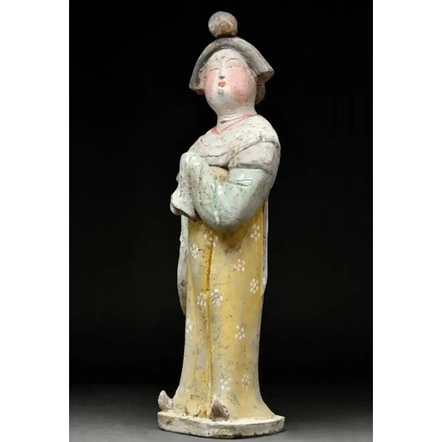 Asian Antique Tang Dynasty Museum Quality Tl Tested Terracotta Fat Lady Figure For Sale - Image 3 of 9
